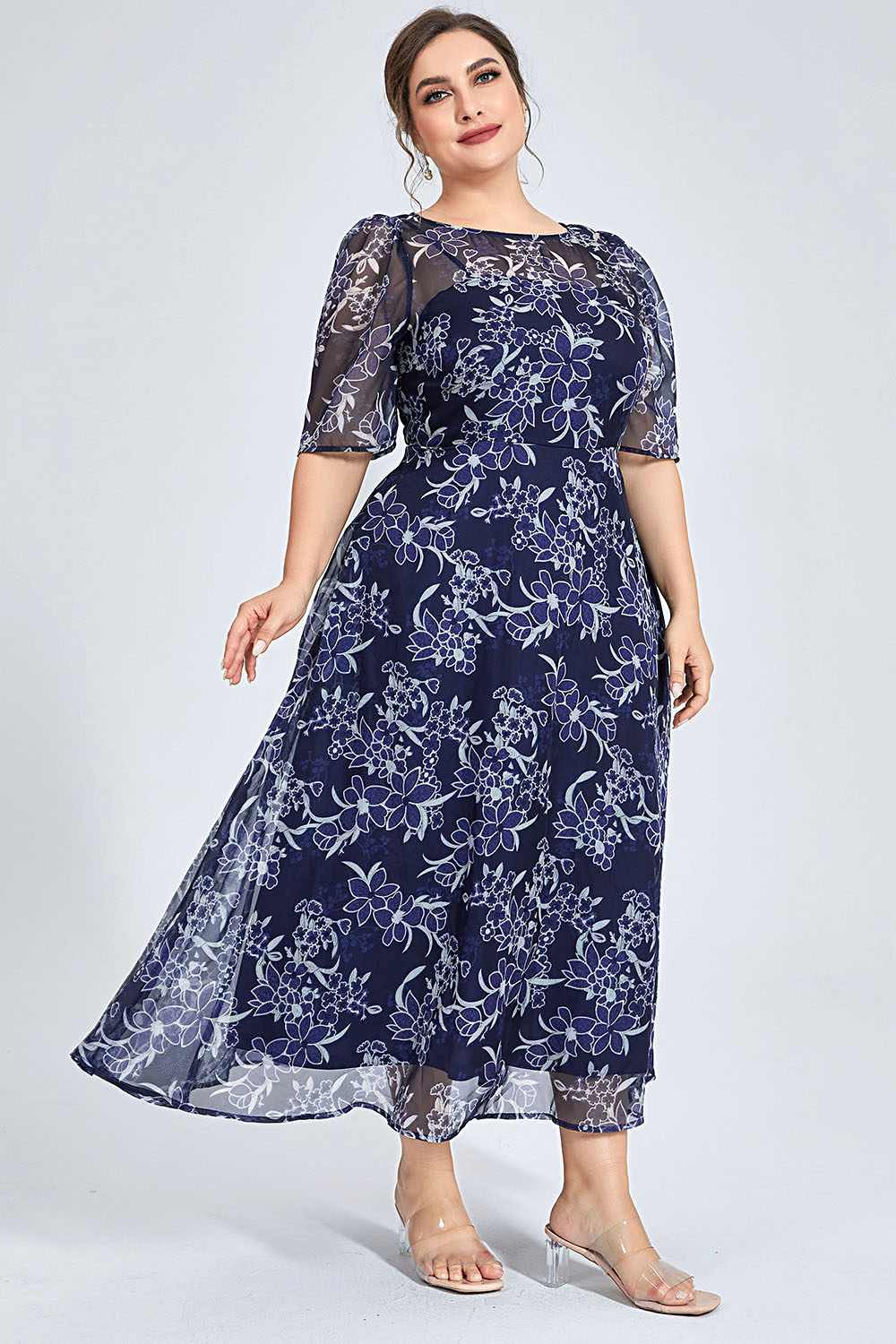 Vestido Midi Floral em Chiffon - Midi Skirt Floral avaliação e preço